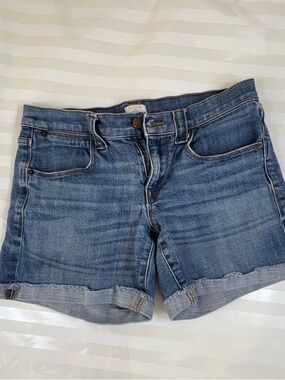 J. Crew Medium Blue Rolled Hem Denim Shorts